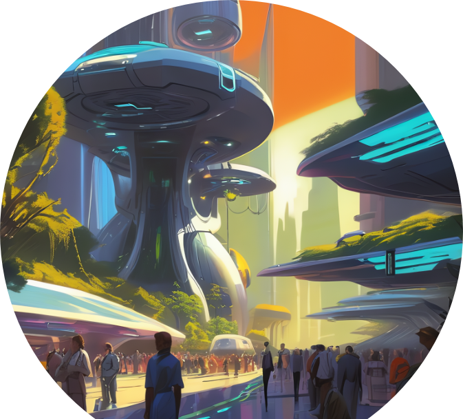 Illustration of a futuristic eco city